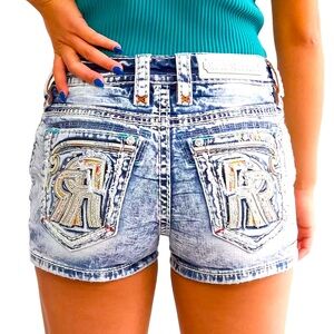 NEW Rock Revival Distressed Blue Jean Shorts 29